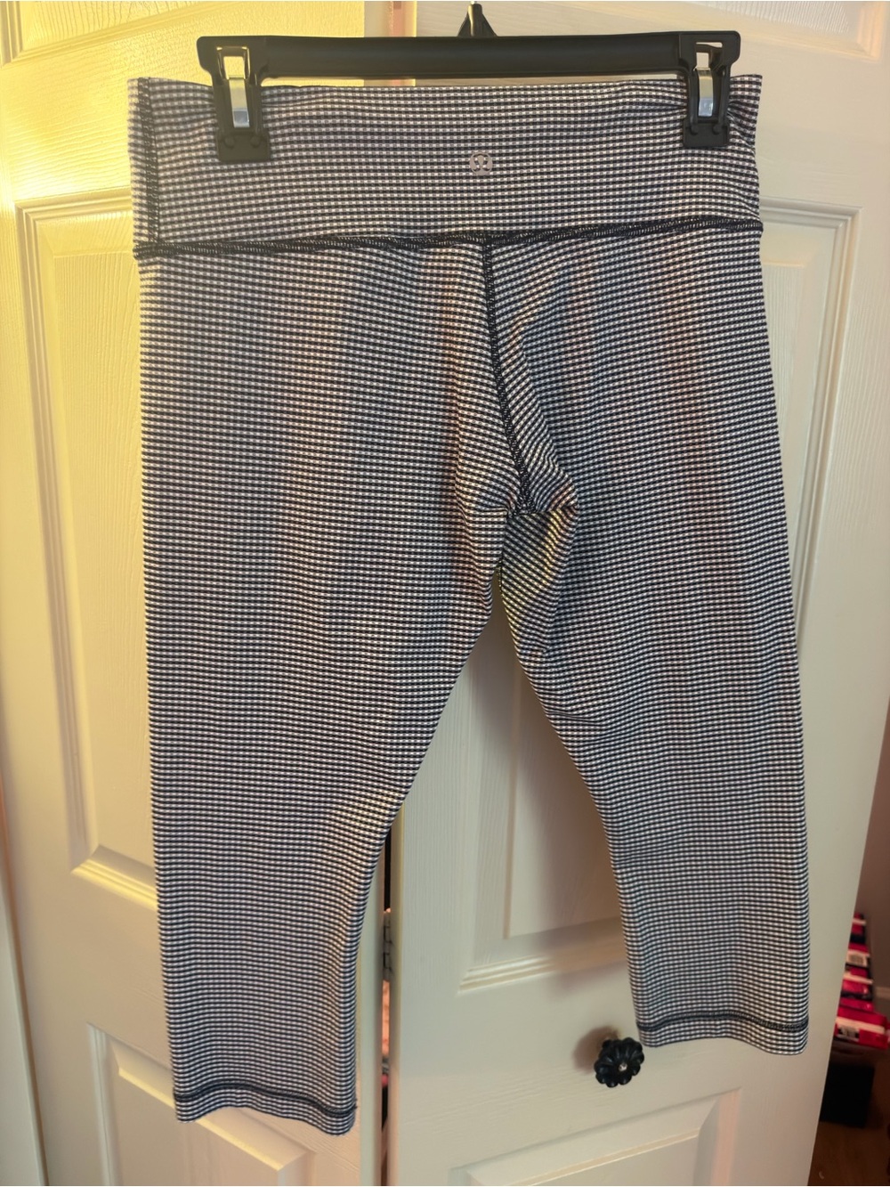 lululemon athletica Navy and White Cropped Houndstooth Leggings